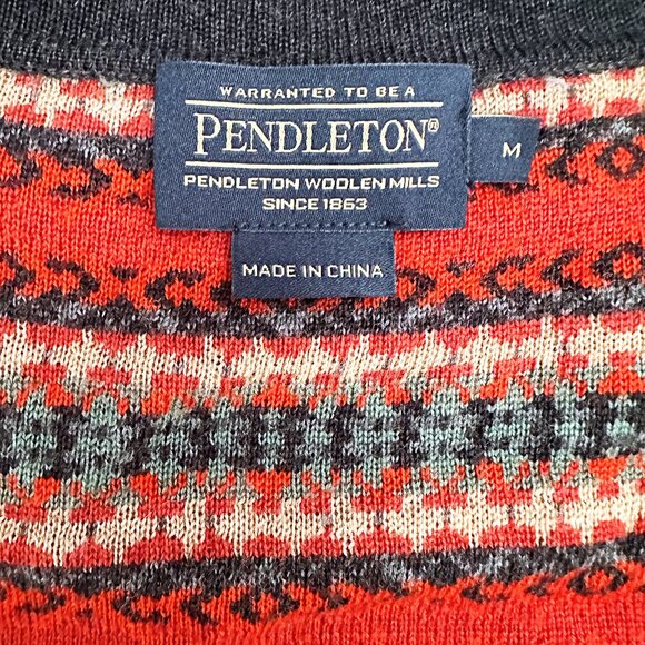 Pendleton Striped Merino Wool Pocket Button School Boy Cardigan M - Picture 3 of 6
